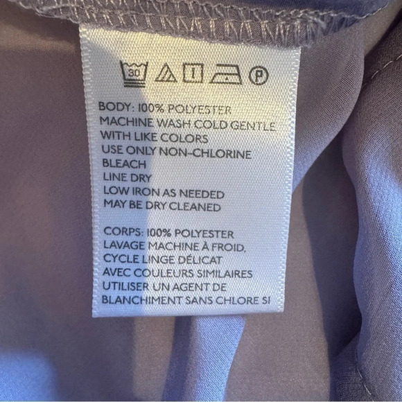 Silence + Noise Lilac High Low Sheer Utility Split Hem Button  Up Blouse Sz L - Picture 14 of 16